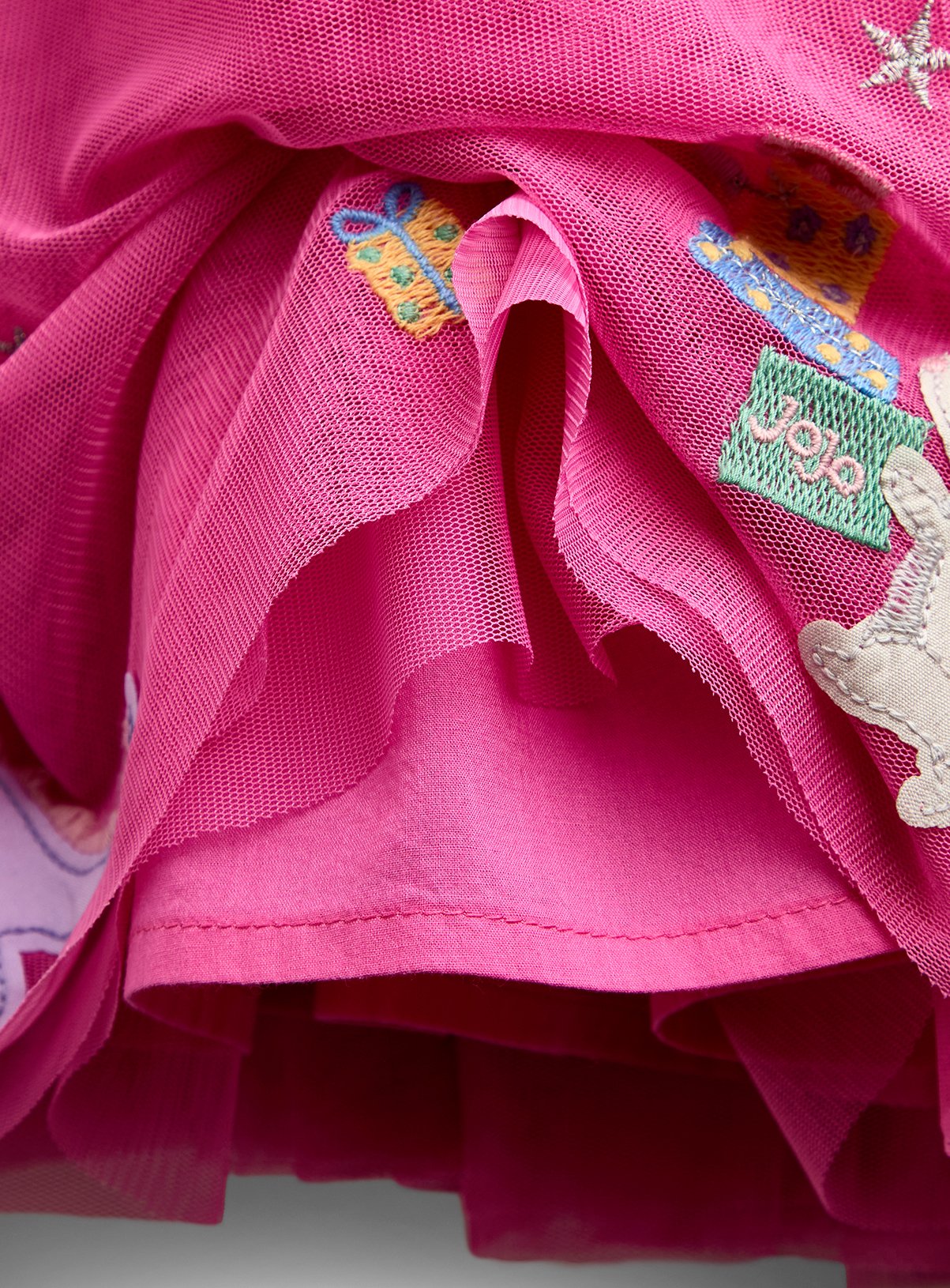 JOJO MAMAN BÉBÉ Party Friends Applique Tulle Dress Bright Pink 2-3 Years - Image 4 thumbnail